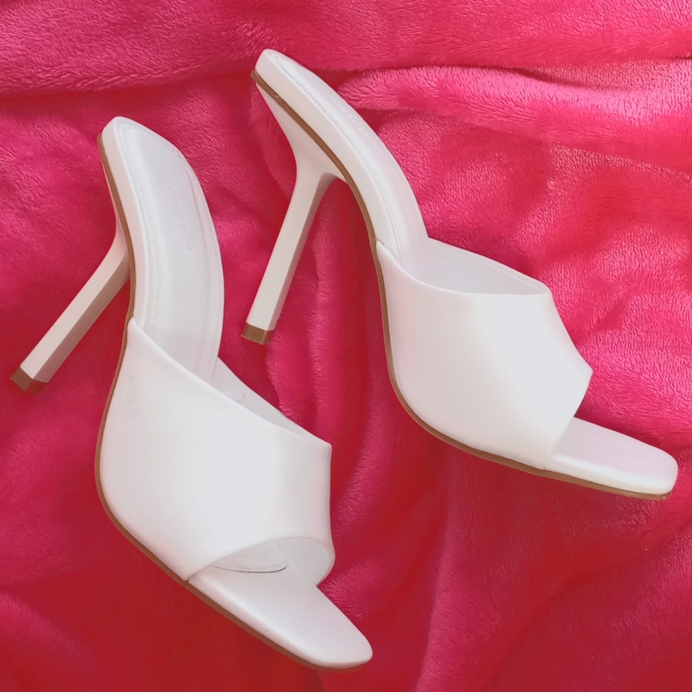 Faux leather heeled sandals